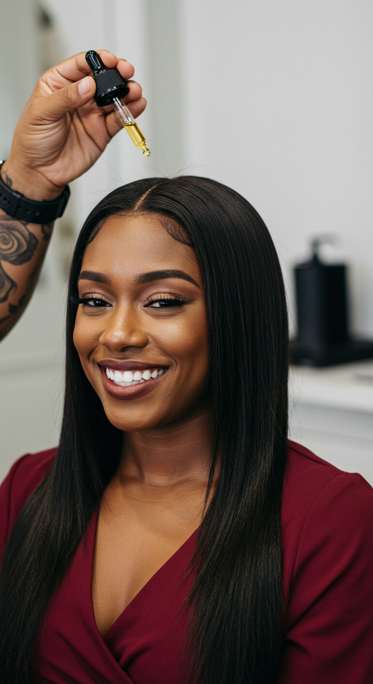 Raqzstarz Hair Growth Oil salon application