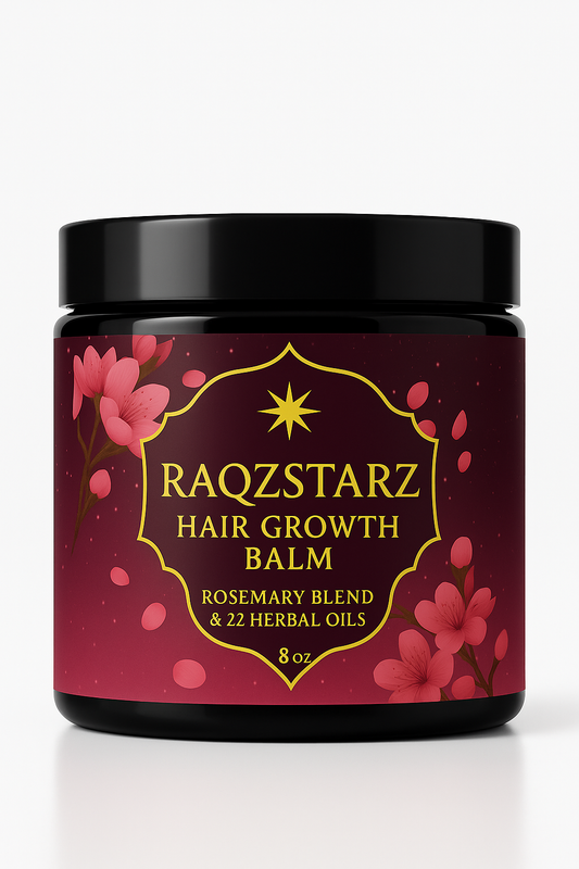 RAQZSTARZ HAIR GROWTH BALM ROSEMARY BLEND & 22 HERBAL OILS 8 oz